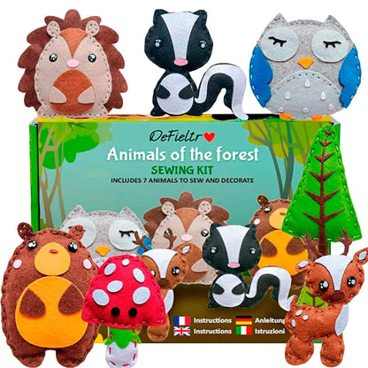 DeFieltro Forest Animals Creative Sewing Kit for Kids - - sewing kit