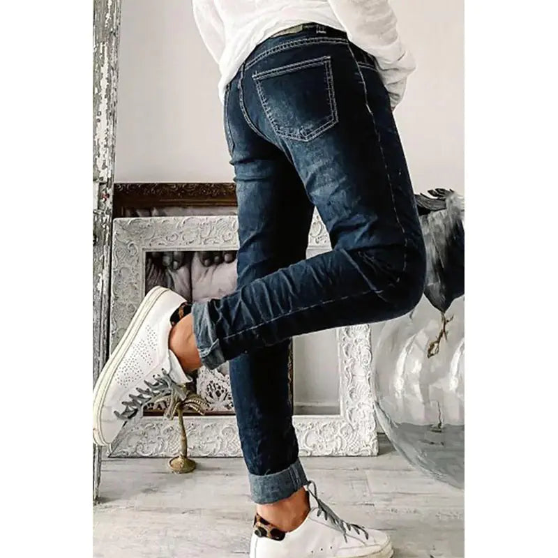 Women's LAZADA Five-Button Denim Skinny Jeans - Kia Day Design