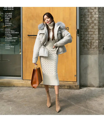 Slim Fit Wrap Knitted Dress - Kia Day Design