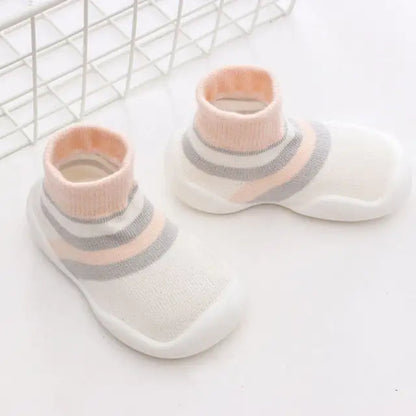 First Walker Kids Soft Rubber Sole Baby Shoe light pink grey 18-24 Months-18 Months12 Months