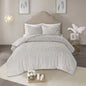 Madison Park Laetitia Tufted Cotton Chenille Medallion Down Alternative Bed Set 3 Piece - Floral Grey King Cal King(104"x92") - bedding set