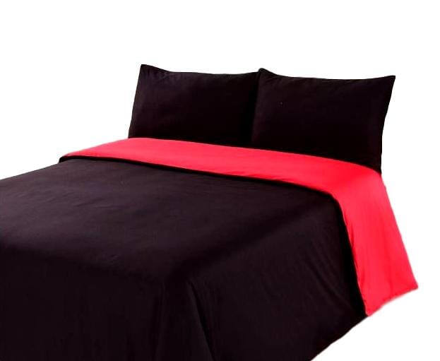 Tache Cotton Vibrant Red & Black Reversible Duvet Cover (DC32PC) - - Duvet Cover