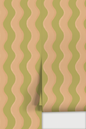 Ziggy Stripe Wallpaper, chartreuse and peach- Samantha Santana Creative- {{Product type}}