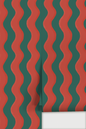 Ziggy Stripe Wallpaper, dark teal and brick red- Samantha Santana Creative- {{Product type}}