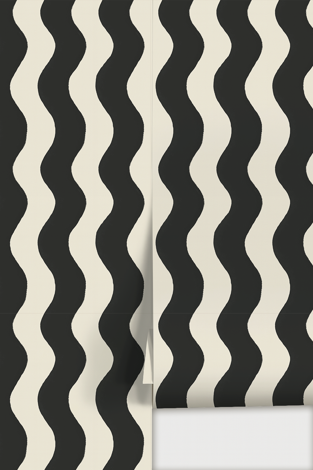 Ziggy Stripe Wallpaper, white and black- Samantha Santana Creative- {{Product type}}