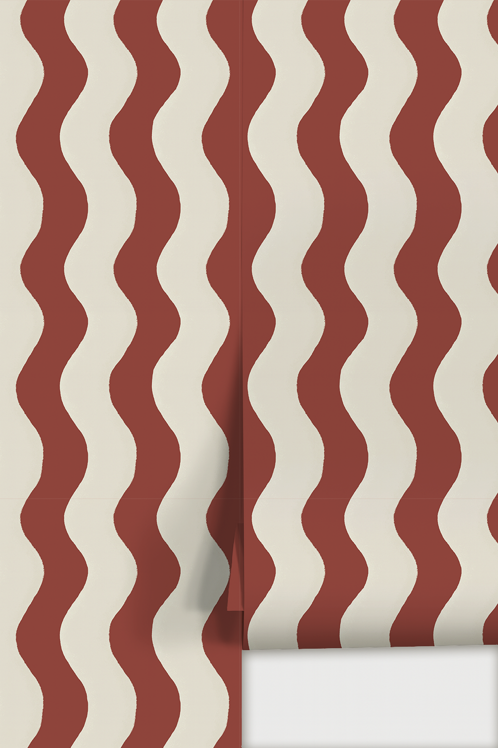 Ziggy Stripe Wallpaper, white and chili oil- Samantha Santana Creative- {{Product type}}