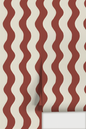 Ziggy Stripe Wallpaper, white and chili oil- Samantha Santana Creative- {{Product type}}