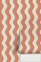 Ziggy Stripe Wallpaper, white and terra cotta- Samantha Santana Creative- {{Product type}}