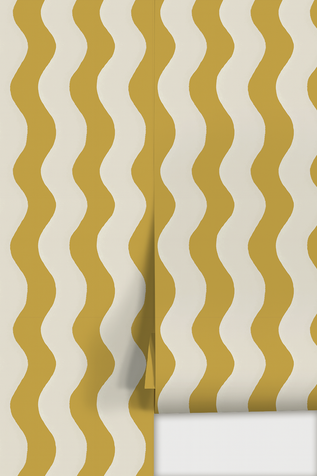 Ziggy Stripe Wallpaper, white and yellow- Samantha Santana Creative- {{Product type}}