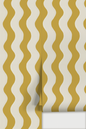 Ziggy Stripe Wallpaper, white and yellow- Samantha Santana Creative- {{Product type}}