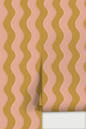 Ziggy Stripe Wallpaper, yellow and pink- Samantha Santana Creative- {{Product type}}
