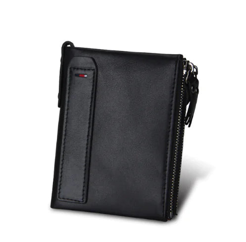 Men's Short Wallet - Anti-Theft Genuine Leather Design