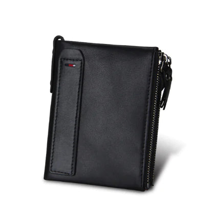 Men's Short Wallet - Anti-Theft Genuine Leather Design