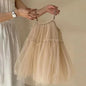 Summer Mesh Dress for Little Girls - Champagne - dress