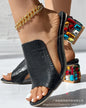 Women's Crystal Peep-Toe Chunky Heels Sandals