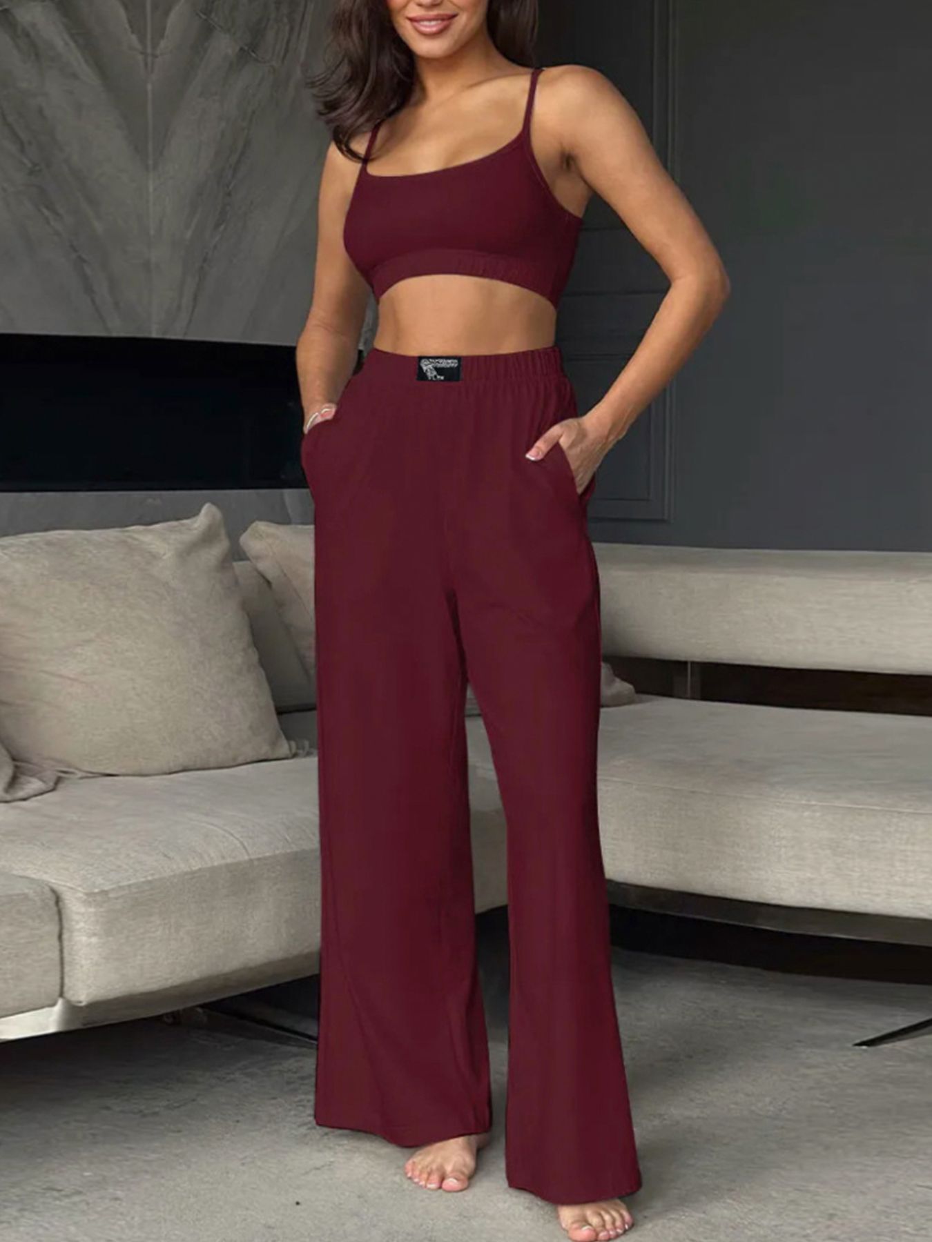 Scoop Neck Cami and Pants Set- Shopimist- {{Product type}}