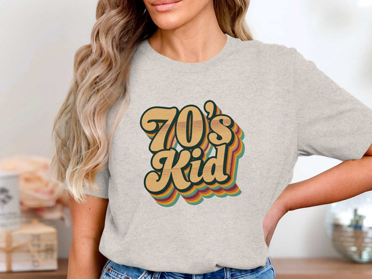 Retro Style 70s Kid With Colorful Layers T-Shirt- Cloud 16 Clothing Co.- {{Product type}}