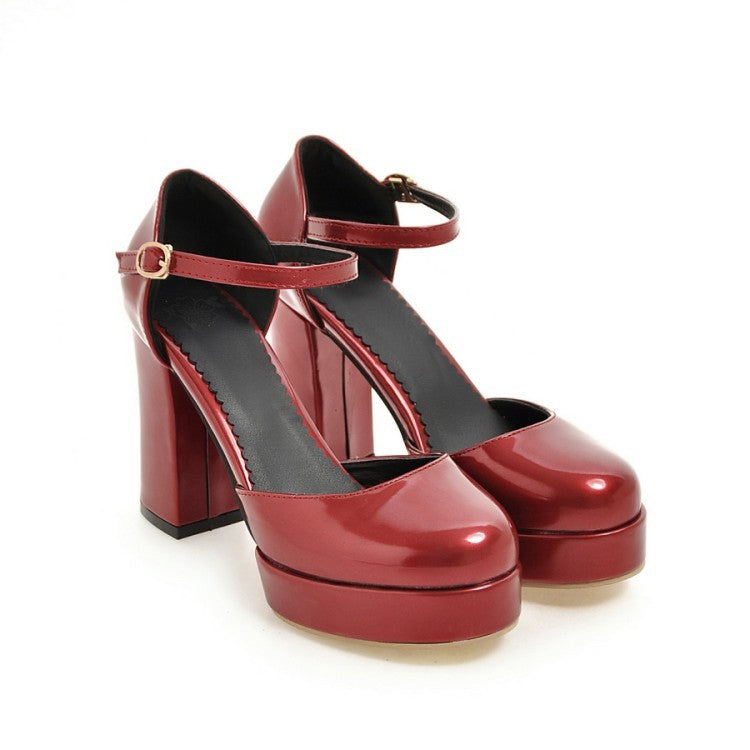 Womens Chunky Platform High Heels - - heels