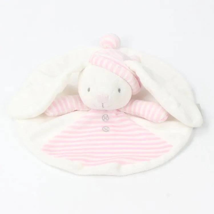 Lovely Rabbit Baby Blanket Plush Animal Head Security Baby Blanket