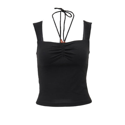 Chic Summer Halter Pullover with Square Neckline - Black M - Women's Fashion - Women's Clothing - Tops & Tees - Tank Tops
