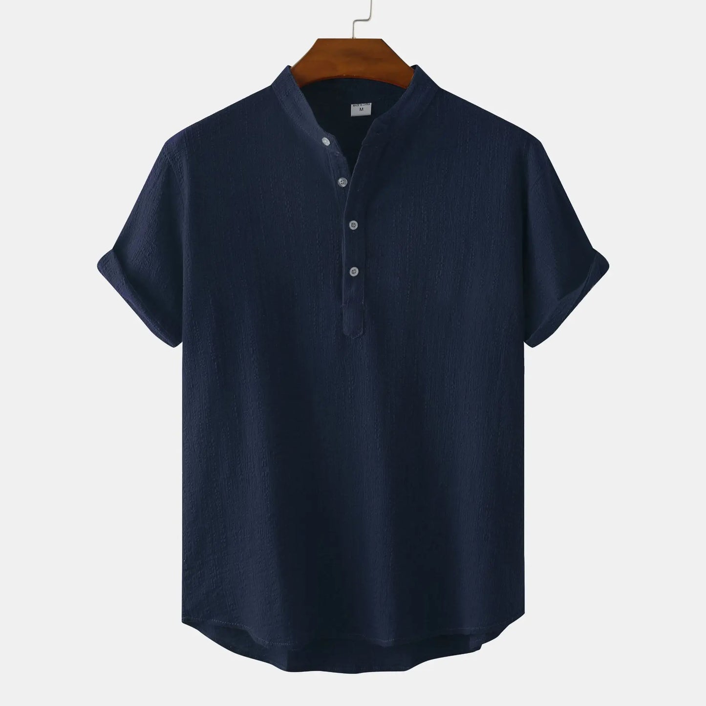 Short Sleeve Linen Henley Shirts