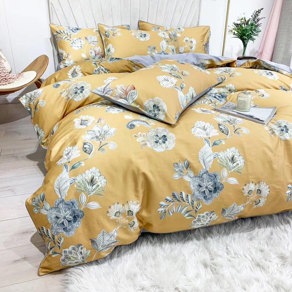 Floral 100% 60s Cotton Reactive Printing Bedding Sets With Flowers