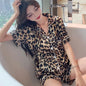 Two Piece Pajama Set Women Ladies Womans Pajamas Leopard print