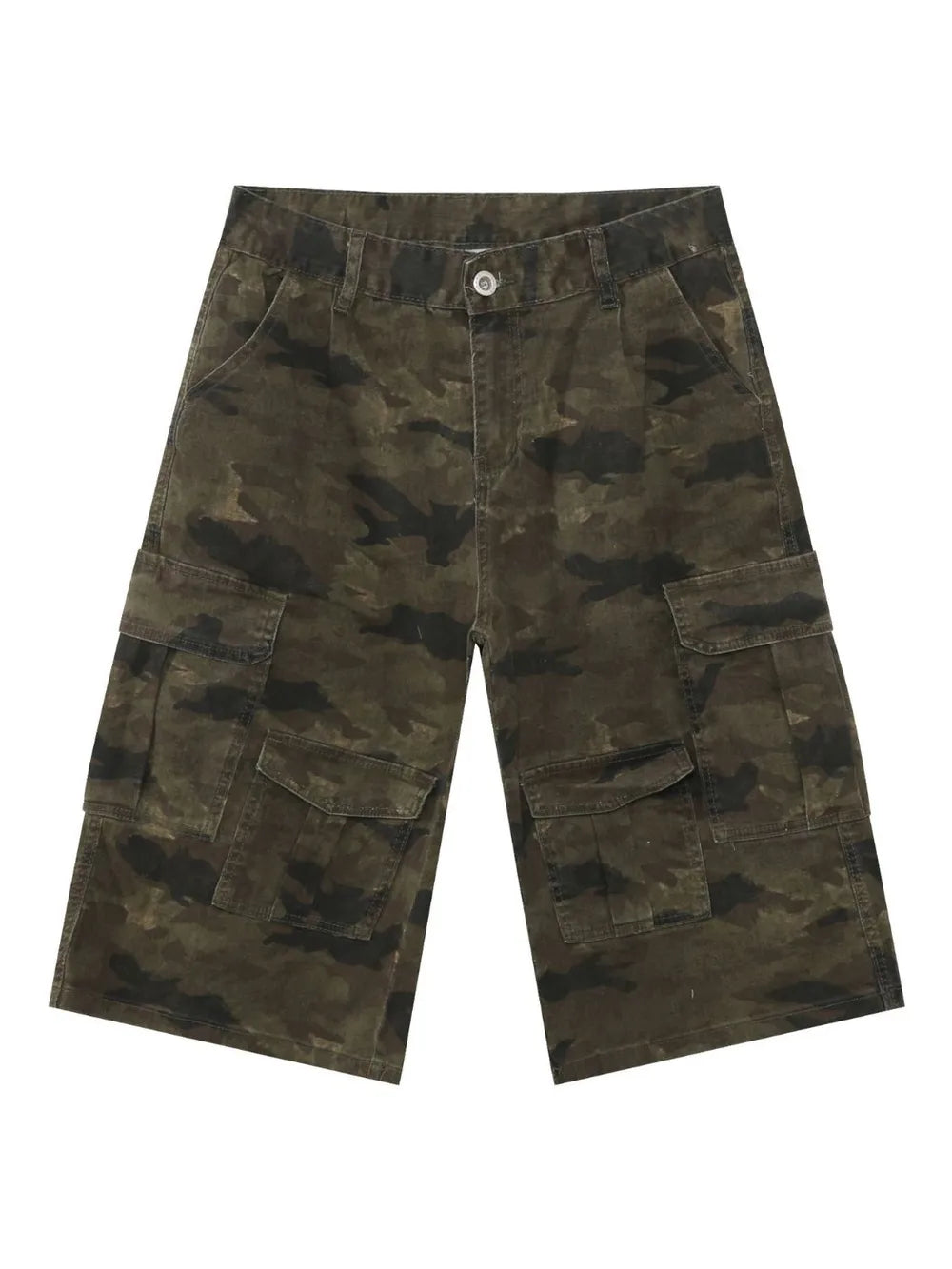 Men's Camouflage Wide Leg Cargo Jeans - -
