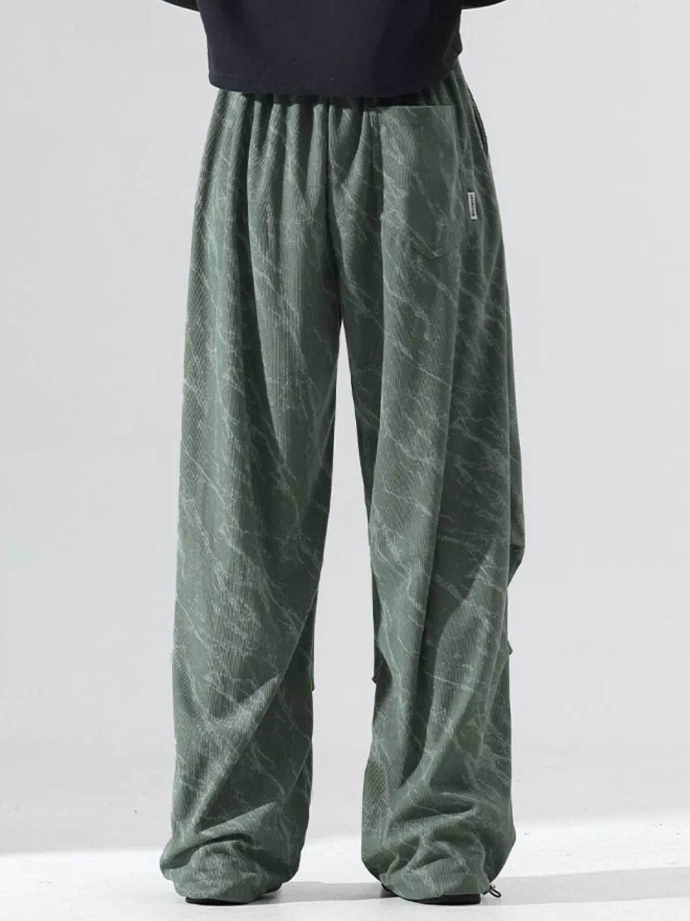 Men's Plus Size Vintage Wash Wide Leg Pants - -
