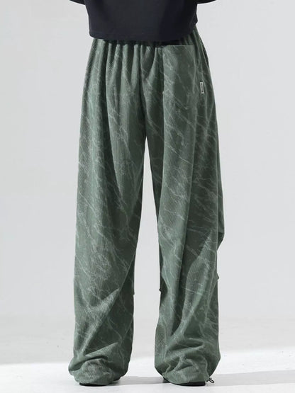 Men's Plus Size Vintage Wash Wide Leg Pants - -