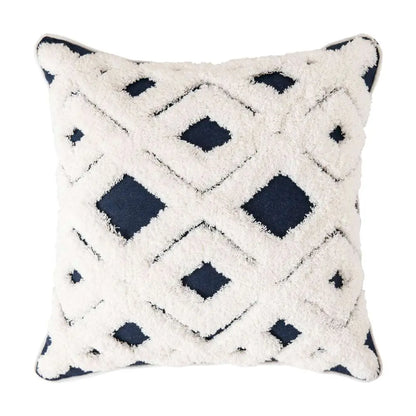 Cotton Macrame Pillow Case Woven Tufted Throw Pillow Cover With Tassel black white