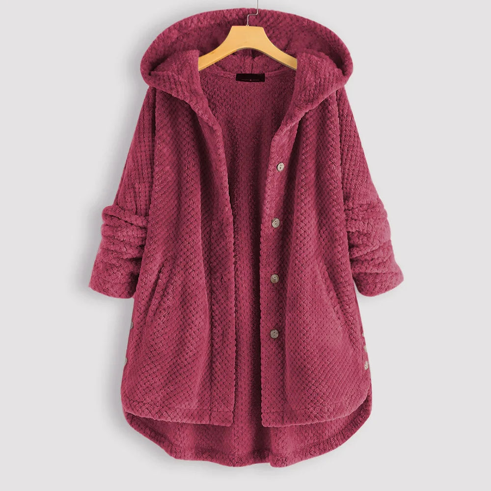 Women's Hooded Double-Sided Velvet Fashion Long Plus-Size Women's Hooded Coat