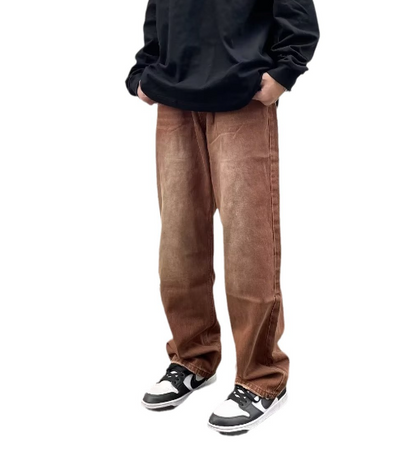 Retro Washed-Out Jeans - - jeans