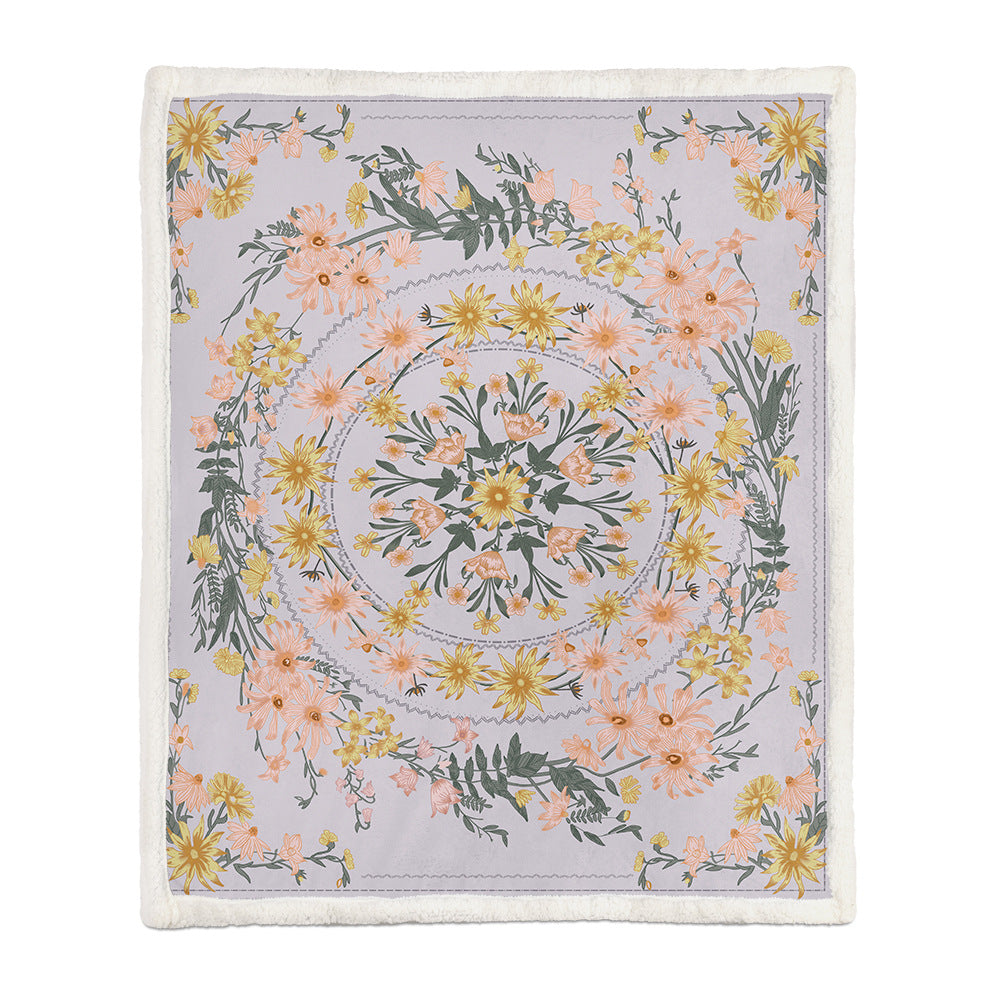 Chinese Floral Flannel Blanket – Soft Printed Throw in Multiple Sizes - 9 Style - Blankets