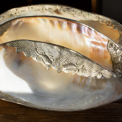 Mother-of-Pearl Shell Jewelry Tray – Luxury Vanity & Display Dish - - Trays