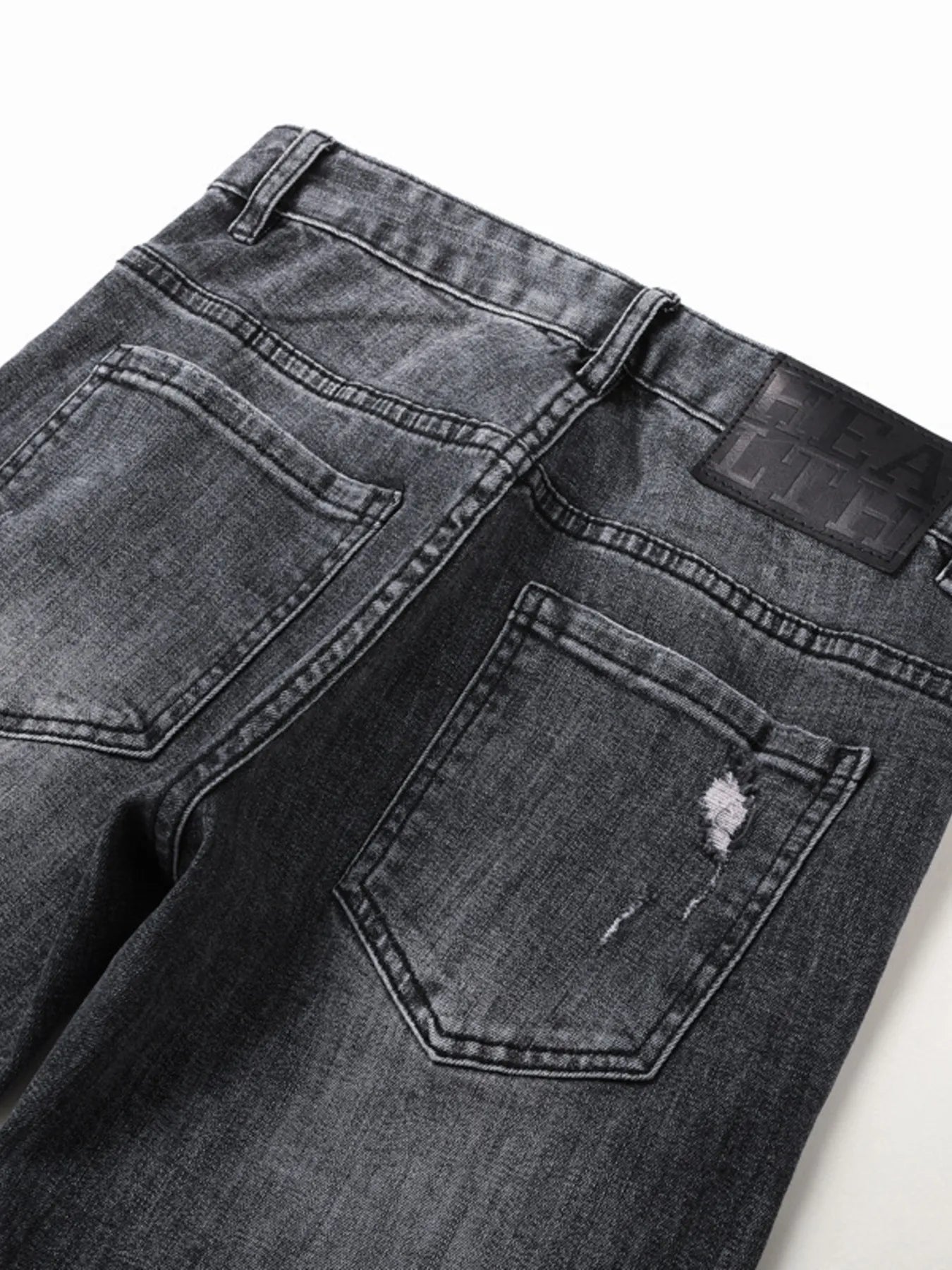 Men's Distressed Slim Fit Ripped Jeans - -