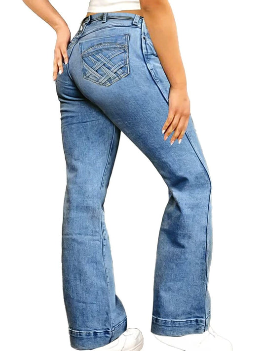 ChicWear Womens Bootcut Embroidered Jeans - - Women's Fashion - Women's Clothing - Bottoms - Jeans