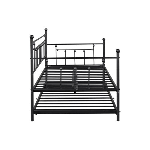 Metal Double Day Bed With Rollers - - day bed