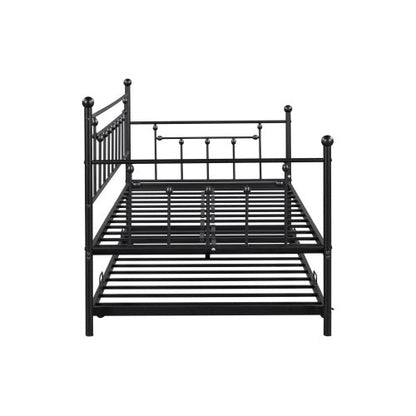 Metal Double Day Bed With Rollers - - day bed