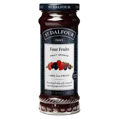 St. Dalfour Four Fruits Fruit Spread - 10Oz - 100% From Fruit, No Artificial Ingredients, Non Gmo, No Cane Sugars, All Natural, Made In France - - Jams, Jellies & Sweet Spreads