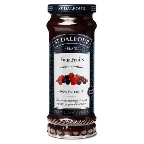 St. Dalfour Four Fruits Fruit Spread - 10Oz - 100% From Fruit, No Artificial Ingredients, Non Gmo, No Cane Sugars, All Natural, Made In France - - Jams, Jellies & Sweet Spreads