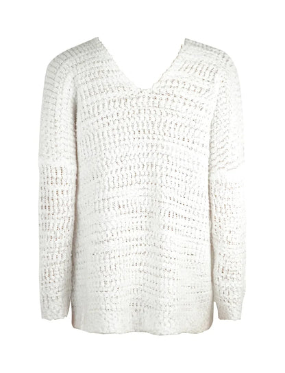 Angel Wings Single Shoulder Long Sleeve Sweater - -