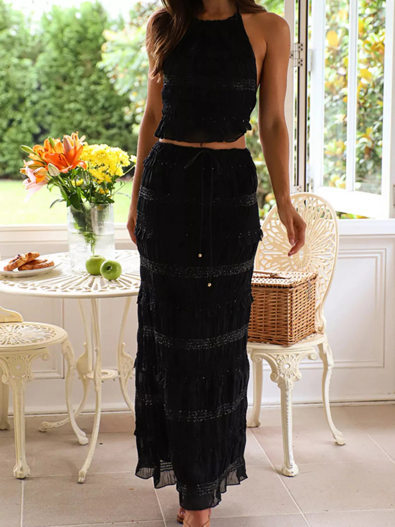 Sleeveless Top and Maxi Skirt Set- Shopimist- {{Product type}}
