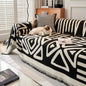 American Style Knitting Chenille Sofa Covers Non-Slip Patchwork black white