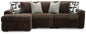 Midnight-Madness - Sectional - Dark Brown 3 Pc. Sectional With LAF Corner Chaise And Armless Chair - Stationary Sectionals