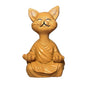 Zen Cat Buddha Statue - Yellow - statues