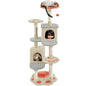 Yaheetech 65in Cat Tree Cat Paw-Shaped Play Tower with Heart-Shaped Platform - Beige 65in - cat tree