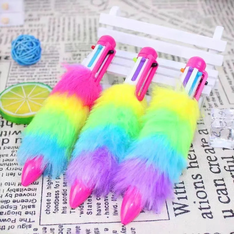 Pack of 12 6 Color Rainbow Ballpoint Pen - Plush