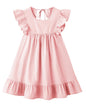 Cotton Linen Ruffle Toddler Sundress - A-pink 3T - toddler dress