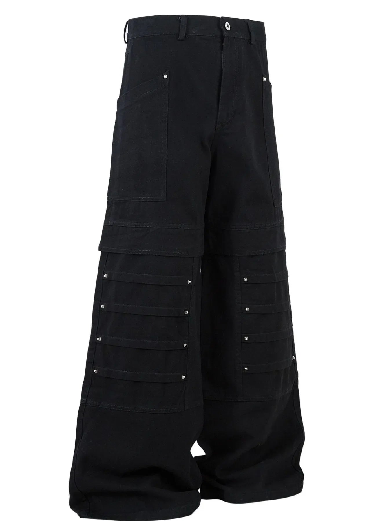 Men's Wide Leg Cargo Jeans - -